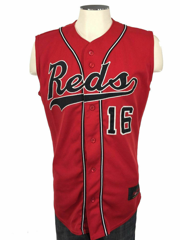 Cincinnati Reds VTG Sewn Button Jersey 40 Red Black Rawlings MLB Baseball  16