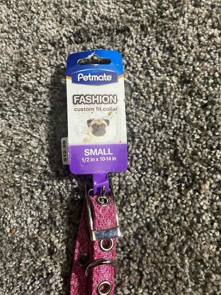 Petmate Pink Geo Jacquard Small 1/2” X 10-14” Fashion Custom Fit Collar FREE S&H - Image 3 of 3
