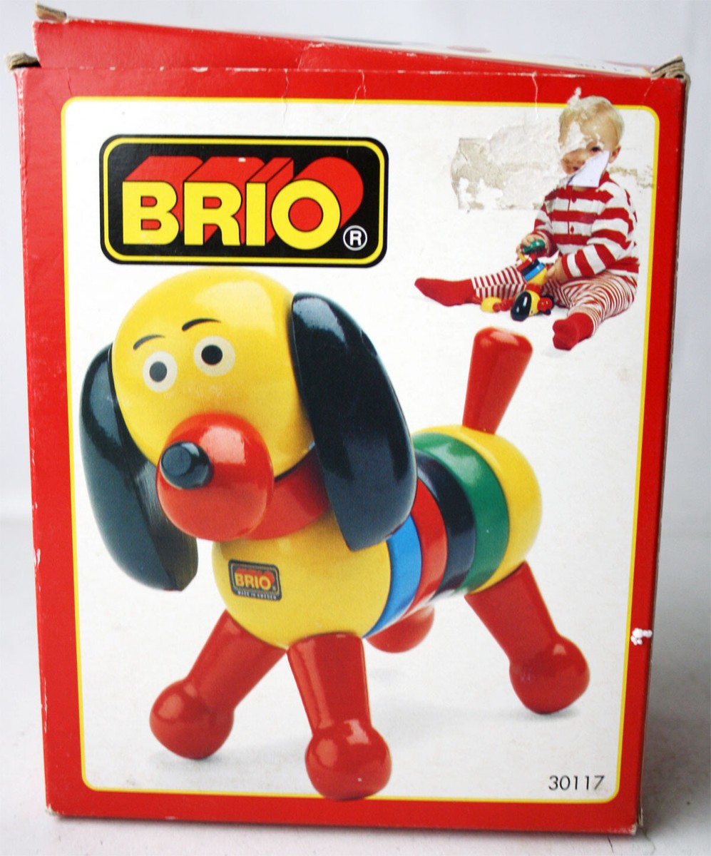 RARE VINTAGE 1997 BRIO PUCK WOODEN STACKING DOG PUPPY TOY 30117