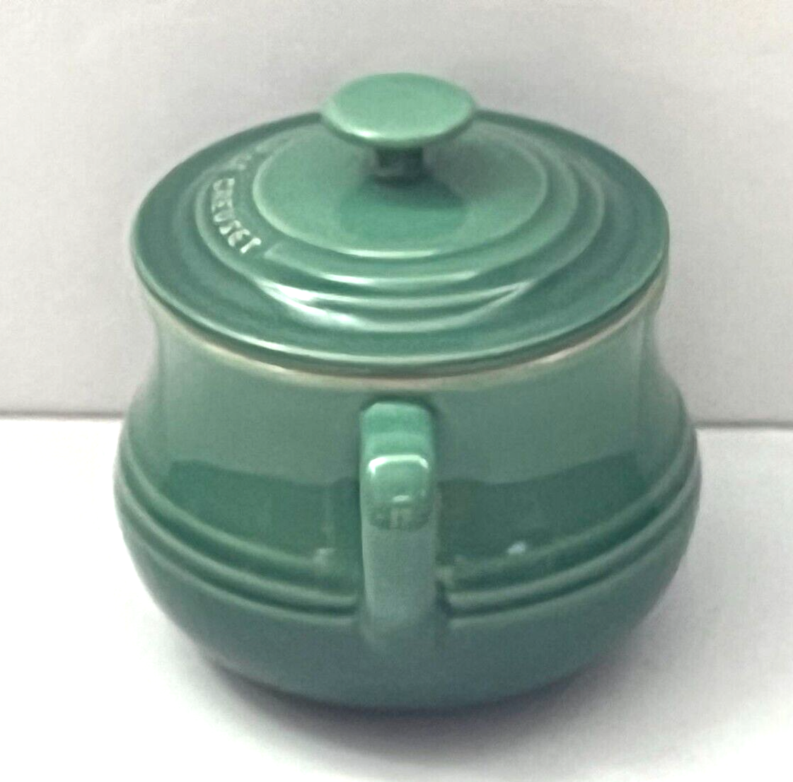LE CREUSET Green Stoneware Mini Bean Pot/ Soup Crock with Lid eBay