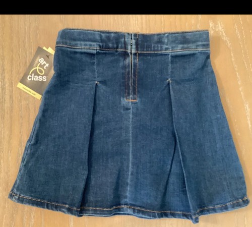 Girls Art Class Pleated Denim Skirt Size S 6/6X Blue Medium Wash New - Picture 10 of 12
