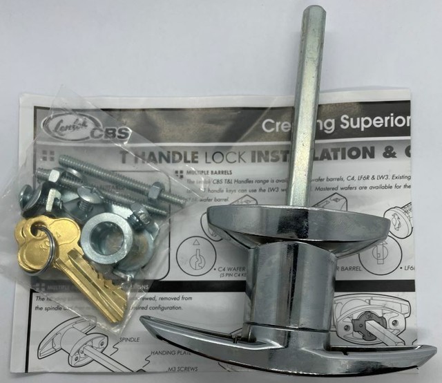 Lenlok CBS T Handle Garage Door Lock C4 Rear Fix 75mm Lthrfc4dp for sale online eBay