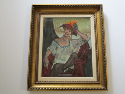 #ad #ad BEN WILKS PAINTING EXHIBITED VINTAGE AMERICAN PORTRAIT FEMALE WOMAN MODEL MOD $810.00