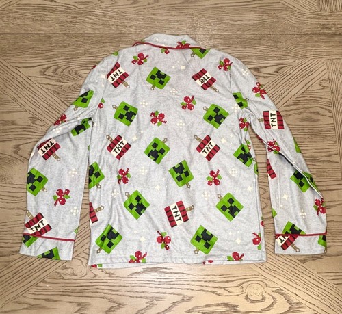 Minecraft Boy's Youth Printed Graphic 2-Piece Pajama Set Gray Medium NWOT - Picture 5 of 6