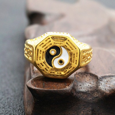 Tai Titanium Stahlring Ringe Chinesischer Bagua-