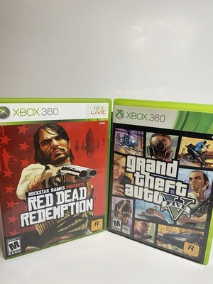 Xbox 360 Lot of 2: Red Dead Redemption & Grand Theft Auto Five GTA 5
