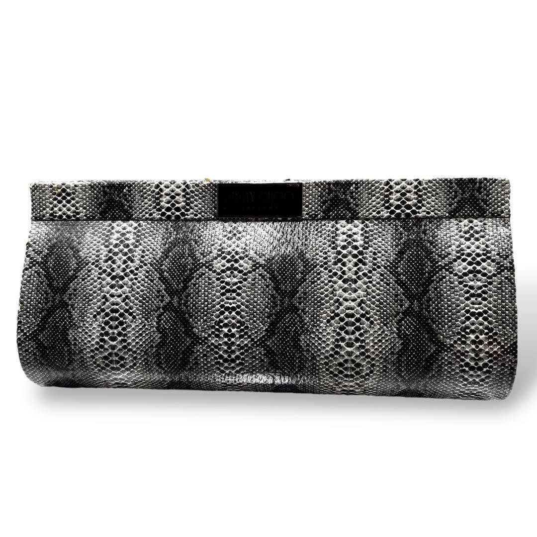 Beautiful item Jimmy Choo Python Pattern Clutch B… - image 2