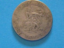 1918 George V silver shilling .925.