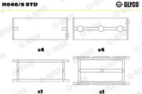 Glyco H046/5 Std Kurbelwellenlager FüR Renault Volvo