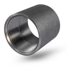 4" Straight Steel Coupling with Black Coating for Pipe Connections
