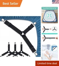 Bed Sheet Clips - Easy Install Sheet Fasteners for All Bed Sizes - 4 Pcs