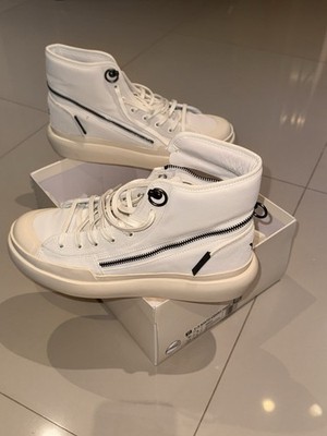 Y-3 Ajatu Court High Top Sneakers White Orbit Grey Textile GW8619