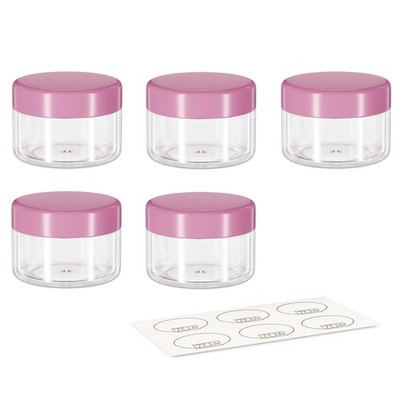3 Gramm Probentöpfe, 5 Stück Kunststoff Reisetöpfe für Toilettenartikel, Mini Rosa 
