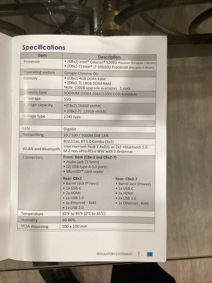 CTL Chromebox CBX2 4Gb DDR4 RAM 164GB eMMc Intel Celeron 5205U - Image 4 of 4