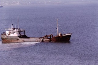 1983 KB Portsmouth Shipping Boat 35mm Original Slide Ref 4340