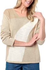 Peace Love World Women's Abstract Novelty Stitch Sweater Pristine