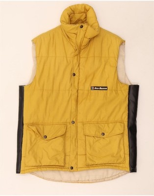 Anzi Besson Herren Wattierte Weste UK 40 Large Gelb Colourblock DA20