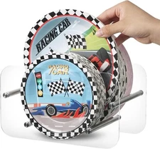 Rainmae Paper Plate Dispenser, Clear 6-10 Inch Plastic Foam Plate Holder, Dish