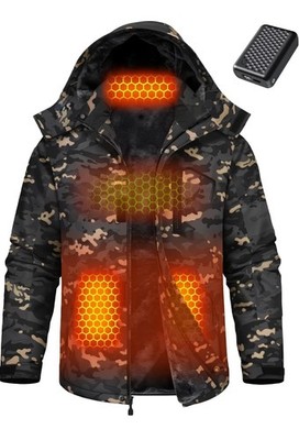 Wulcea Graphene Heated Fur Lined Jacket for Men 12V 18400Mah - Medium 