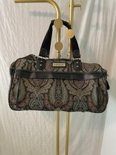 Vintage Jordache Tapestry Weekender Duffel Bag Paisley Carpet Travel w/ Lock Key