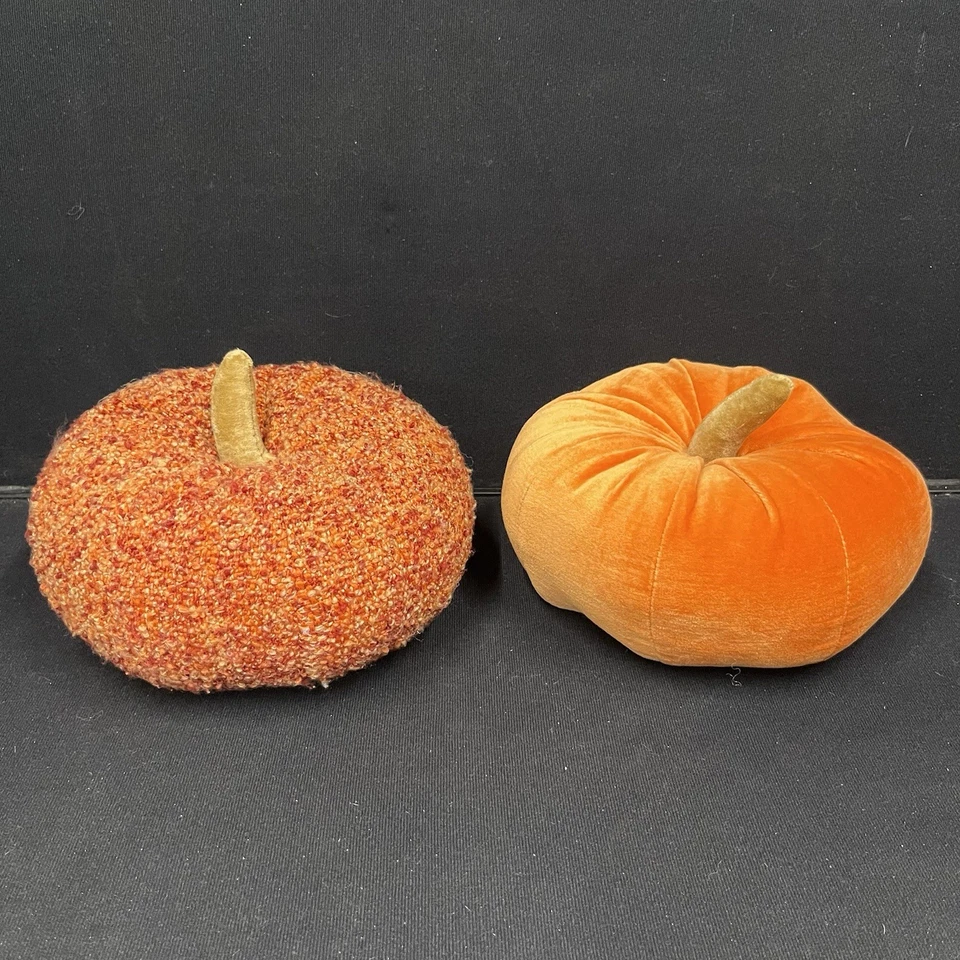 Pottery Barn 舒适南瓜枕头套装两种橙色不同类型二手 — 第 4/4 张图片