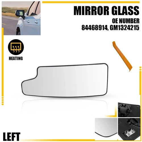 Towing Lower Mirror Glass For 2020-2021 Chevy Silverado 1500 Driver Side Heated