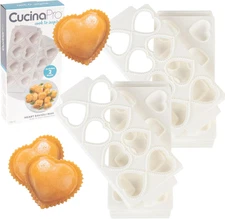 Mini Heart Ravioli Molds (2 PK)- Homemade Filled Pasta Maker- 2 Piece Tray & Pre