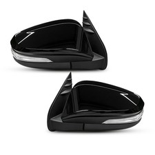LH+RH Pair Electric Door Mirror Black LED For Toyota Hilux 2015-2024