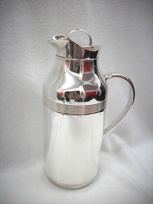 Vintage Art Deco Style Christofle French Silver Plated Thermos Insulated Pitcher