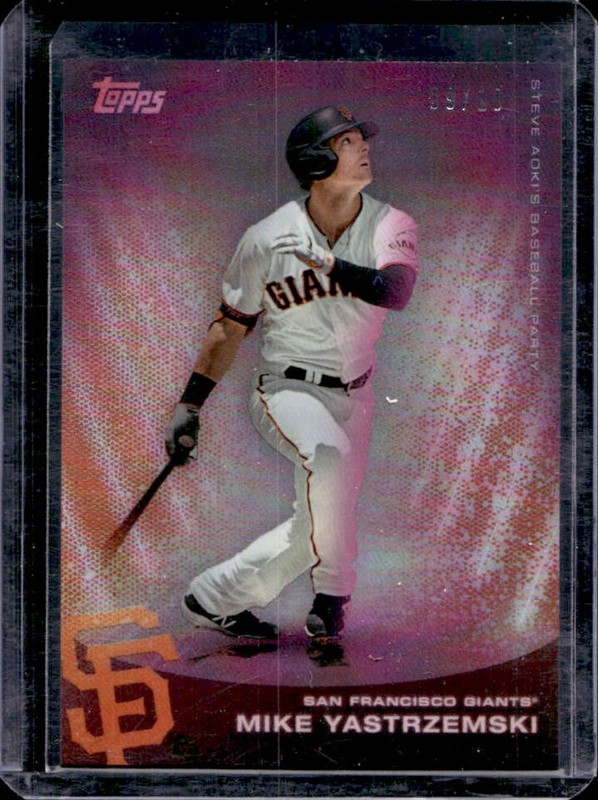 2022 Topps x Steve Aoki's Baseball Party Mike Yastrzemski Pink Glitter Blast /10
