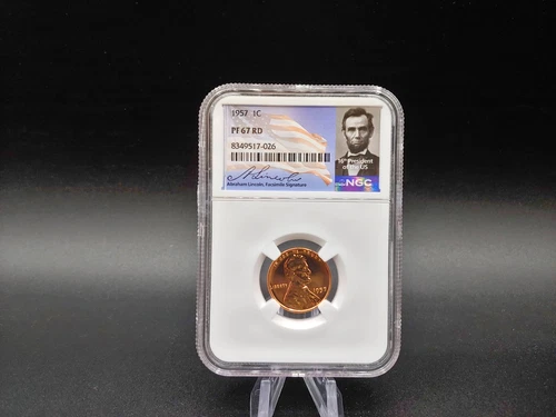1957 Lincoln Wheat Cent Penny 1c - NGC Proof-67 Red  - Special Portrait Label