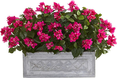 30'' Bougainvillea Artificial Plant in Stylish Stone Planter