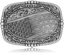 Western Belt Buckle American Flag Cowboy Belt Buckles for Men, Western Gifts