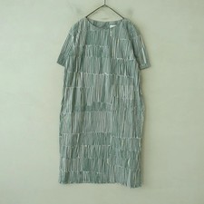 Mina Perhonen Laundry Print Dress 36 Cotton Used Japanmade