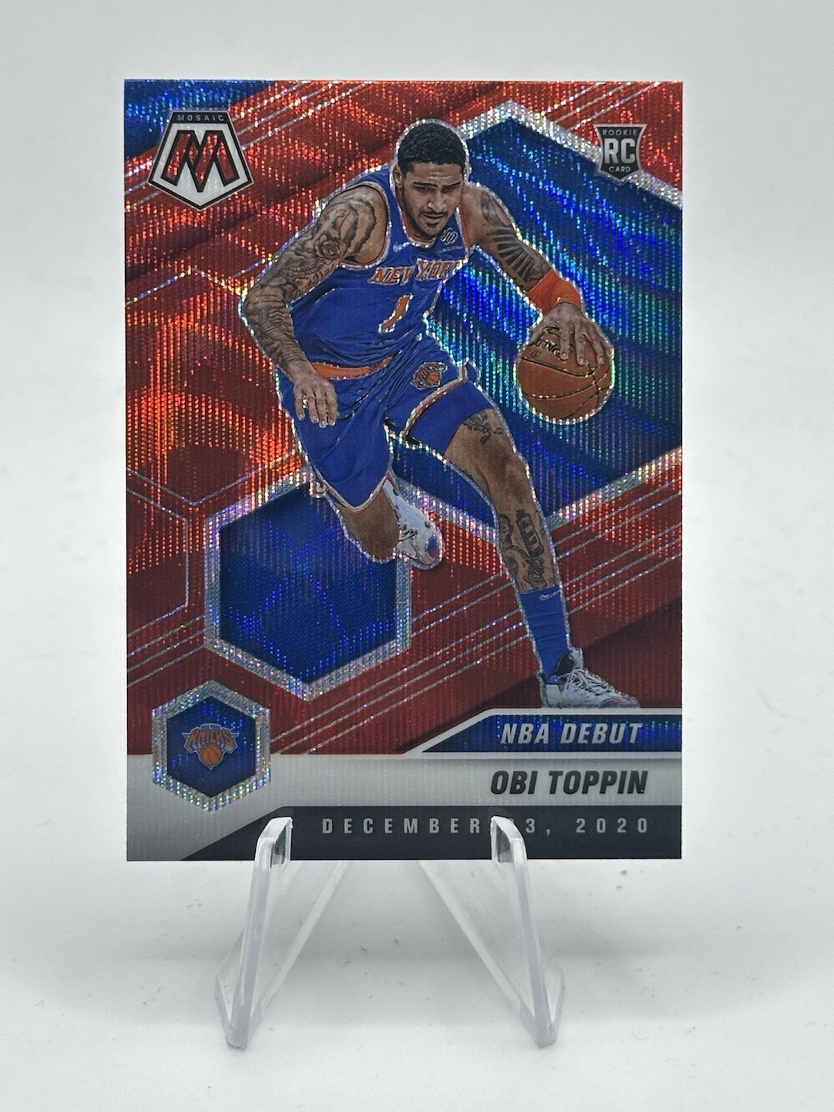 2020-21 Panini Mosaic Red Wave Mosaic Prizm - #273 Obi Toppin (NM)
