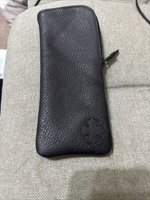 Chrom Herzen weiches Leder Etui Handtasche halber Reißverschluss Etui