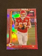 2025 Topps Chrome Football Travis Kelce Football Leather Refractor #150 - Chiefs