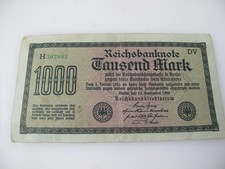 1922 GERMANY BANKNOTE 1000 Mark Paper Note German Money Europe Currency