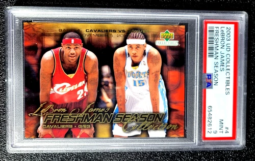 2003 PSA 9 MINT LEBRON JAMES UD COLLECTIBLES FRESHMAN SEASON ROOKIE CARD G5339