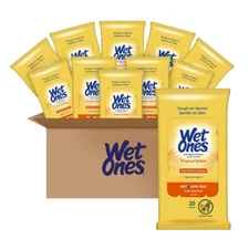 Wet Ones Antibacterial Hand Wipes, Tropical Splash Scent, 20 Wipes in Each Pack