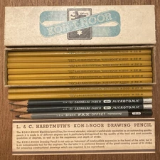 Vintage Drawing Drafting Pencils Lot Koh-I-Noor 1500 / 3H & Others