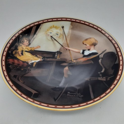 #ad Vintage Norman Rockwell Knowles Plate Serious Business 1987 COA Box 8.5” Collect $15.94