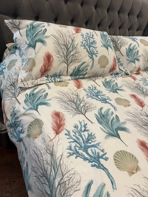 Funda nórdica Pottery Barn Del Mar tamaño king 2 fundas coral mar conchas Bea G2U Foto 3 de 4