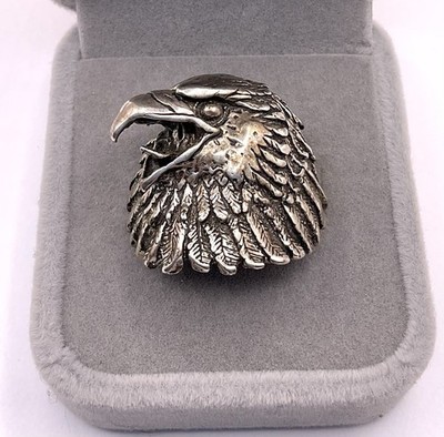 Gordon Smith G&S Vintage MENS Biker Bald Eagle Head Profile USA Ring Sz 11.25