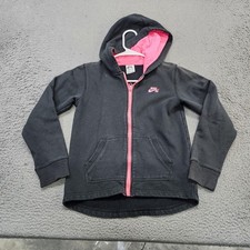 Nike SB Hoodie Youth Large 12-14 Black Pink Full Zip Fleece Skate Sweatshirt