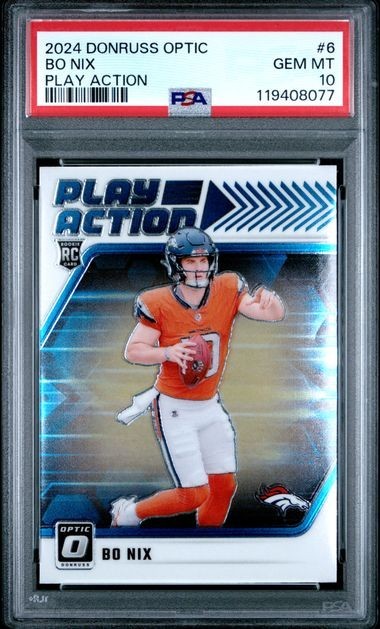 Bo Nix Panini Donruss Optic Play Action #6 Base