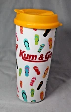 Kum & Go 24 oz Whirley Drink Summer Flip Flops Insulated Travel Mug Cup with Lid