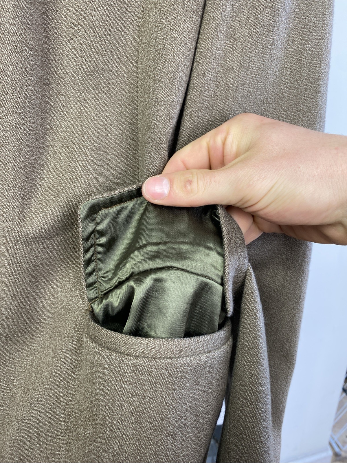 Hackett (40R) Whipcord Fawn Paddock Overcoat COVERT Coat Jacket TWEED Handmade image 6
