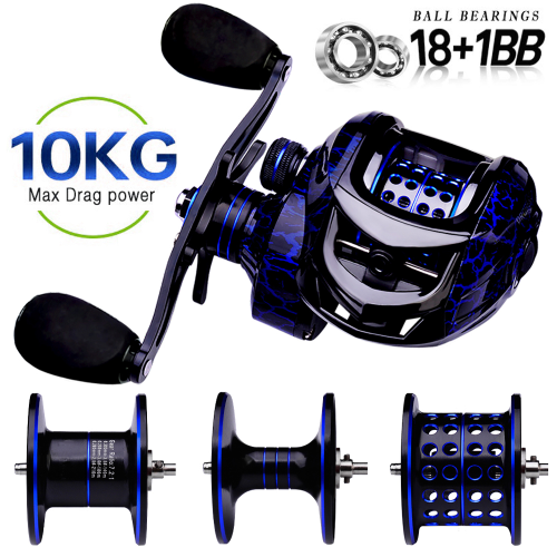 Baitcasting Reel 18+1BB 7.2:1 Gear Ratio Casting Reel Smooth Metal Fishing  Reel | eBay