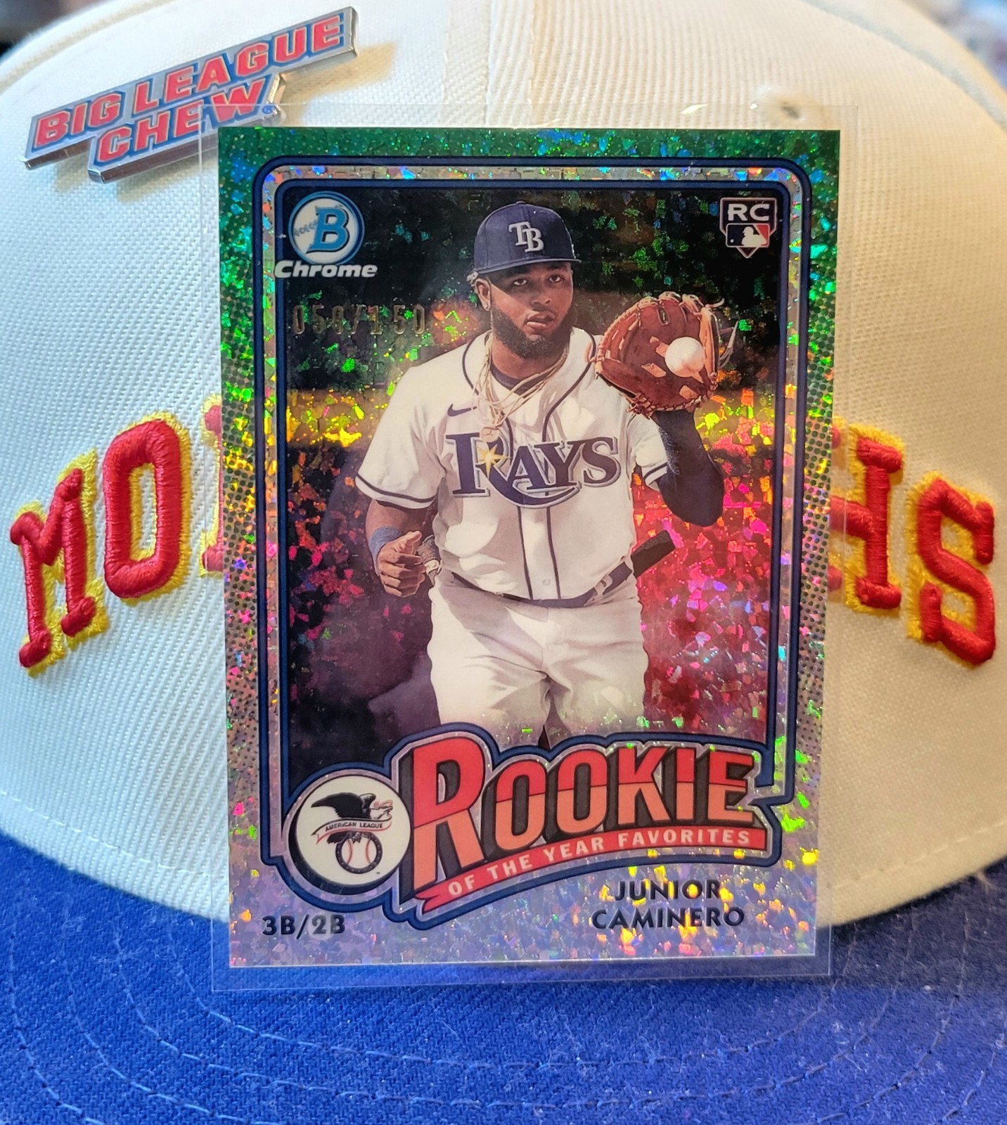 2024 Bowman Baseball Junior Caminero Mini Diamond Parallel 058/150 ROY Favorites